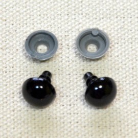 10 olhos de segurança para amigurumis, 10mm - preto