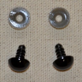 10 safety eyes for amigurumis, 12mm - black