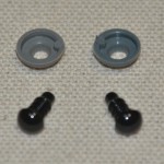 10 ojos de seguridad para amigurumis, 6mm - negro