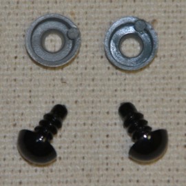 10 olhos de segurança para amigurumis, 8mm - preto