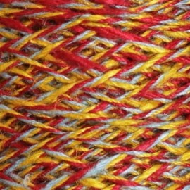 Flamé linen 3 plies C1 - sky-mustard-burgundy